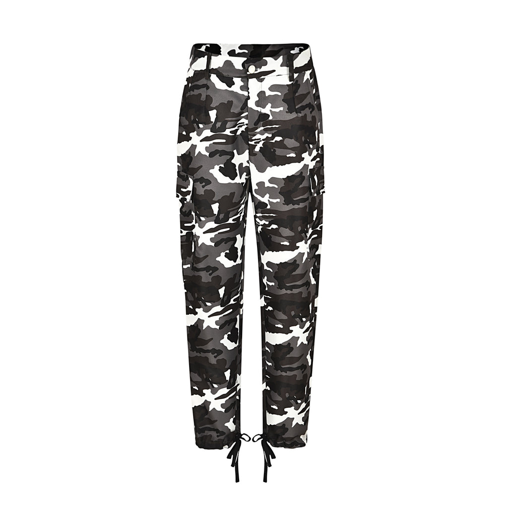 Camouflage Print Cargo Trousers Casual Trousers