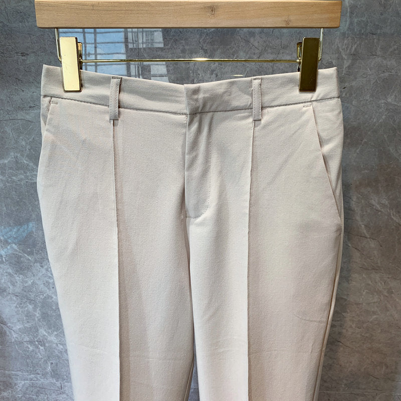 Men's Casual Cropped Trousers Straight Trousers