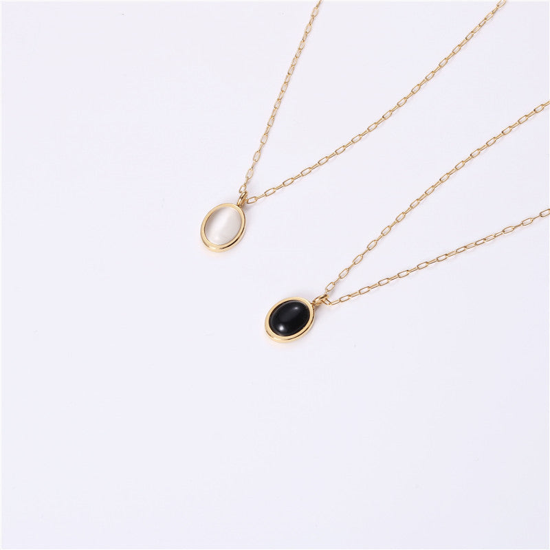 Titanium steel necklace female niche clavicle chain