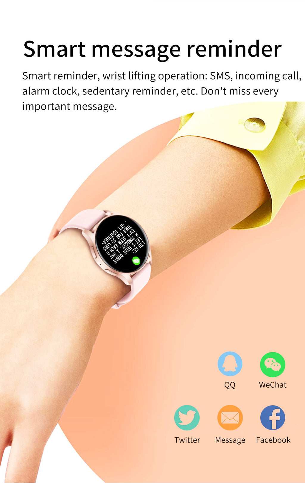 Trendy Smart Watch, Smart Watch For Men And Women, Make,answer Calls, Wireless Smart Watch, Fitness Tracker With Calorie Tracker, Pedometer, Text Notifications, Compatible With IPhone And Android, Per