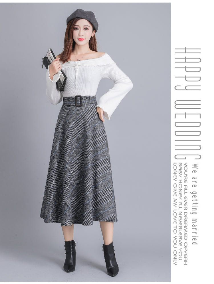 Ladies retro woolen skirt