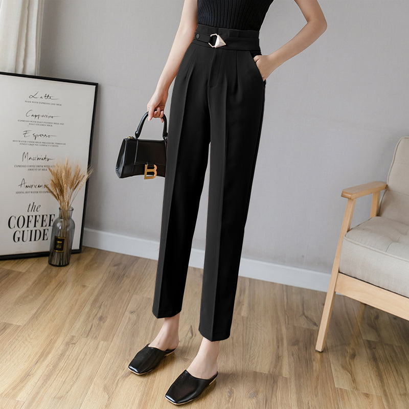 New Cropped Trousers Straight Loose Suit Trousers
