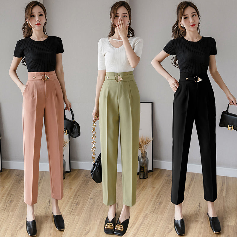 New Cropped Trousers Straight Loose Suit Trousers