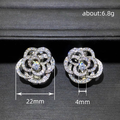 Camellia Rings Ear Studs Design Fashion Women