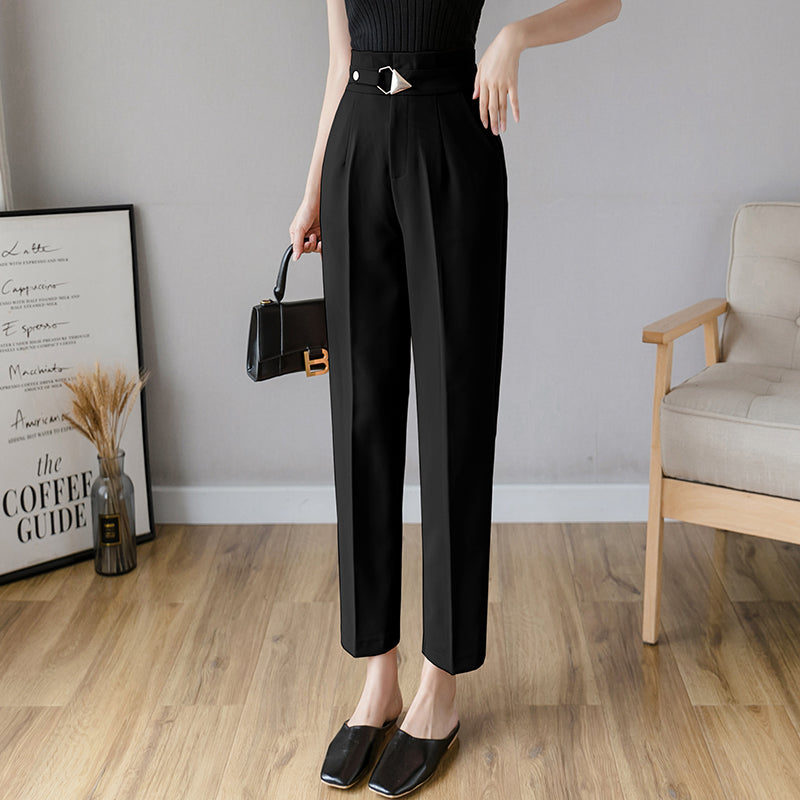 New Cropped Trousers Straight Loose Suit Trousers